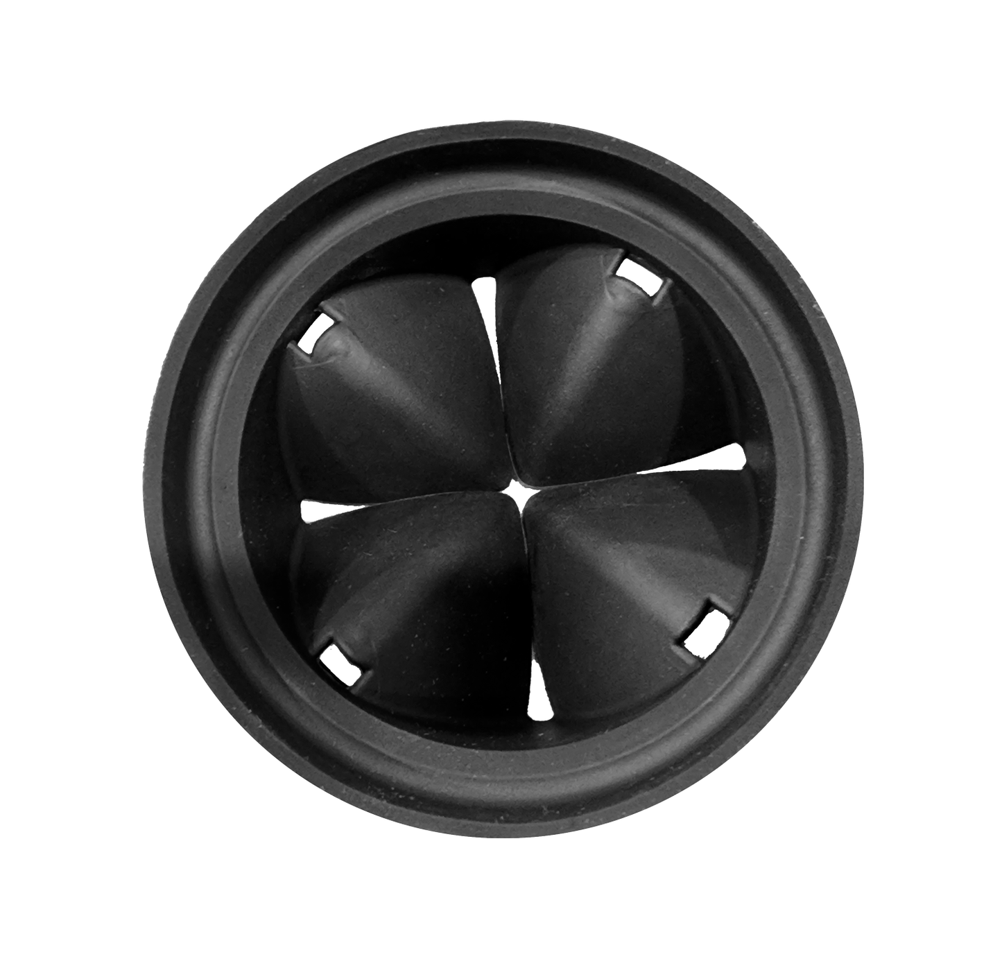 Food waste disposal splashguard shown on a white background