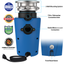Blue disposer with feature callouts