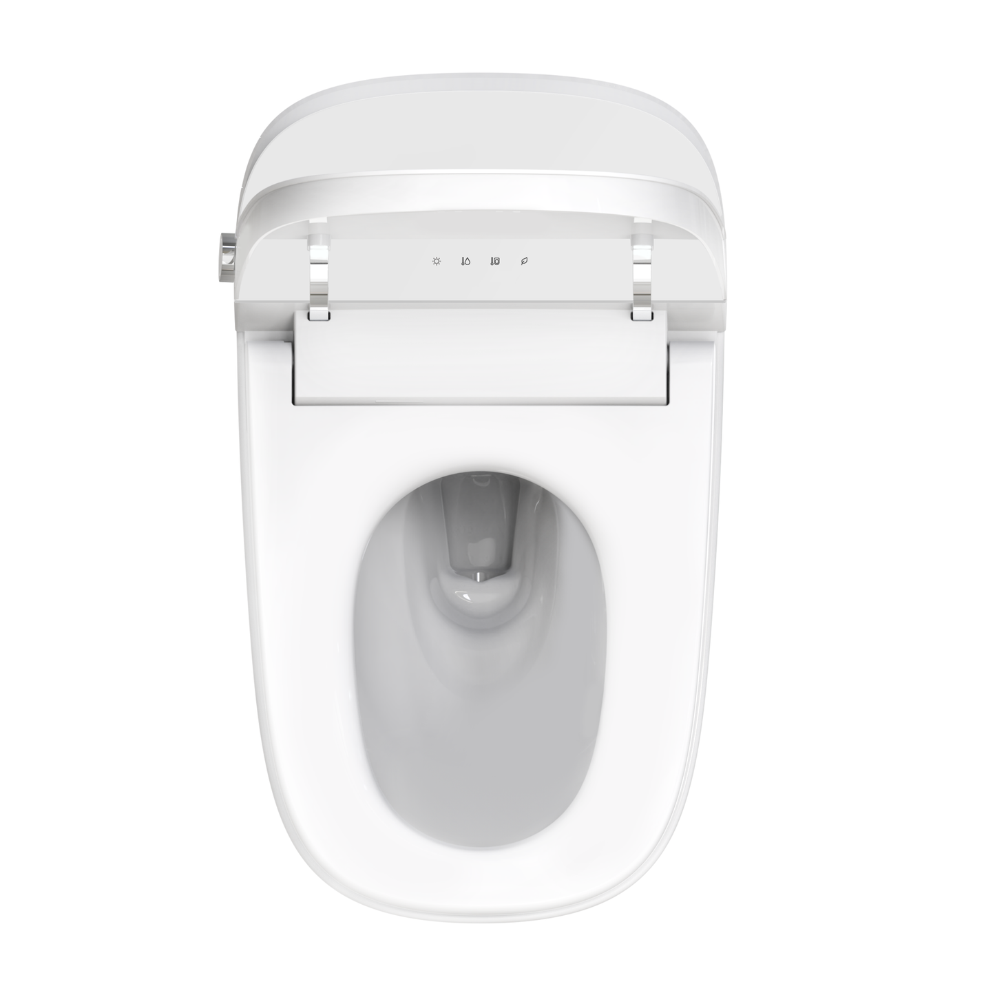 White toilet seat with cover on a white background