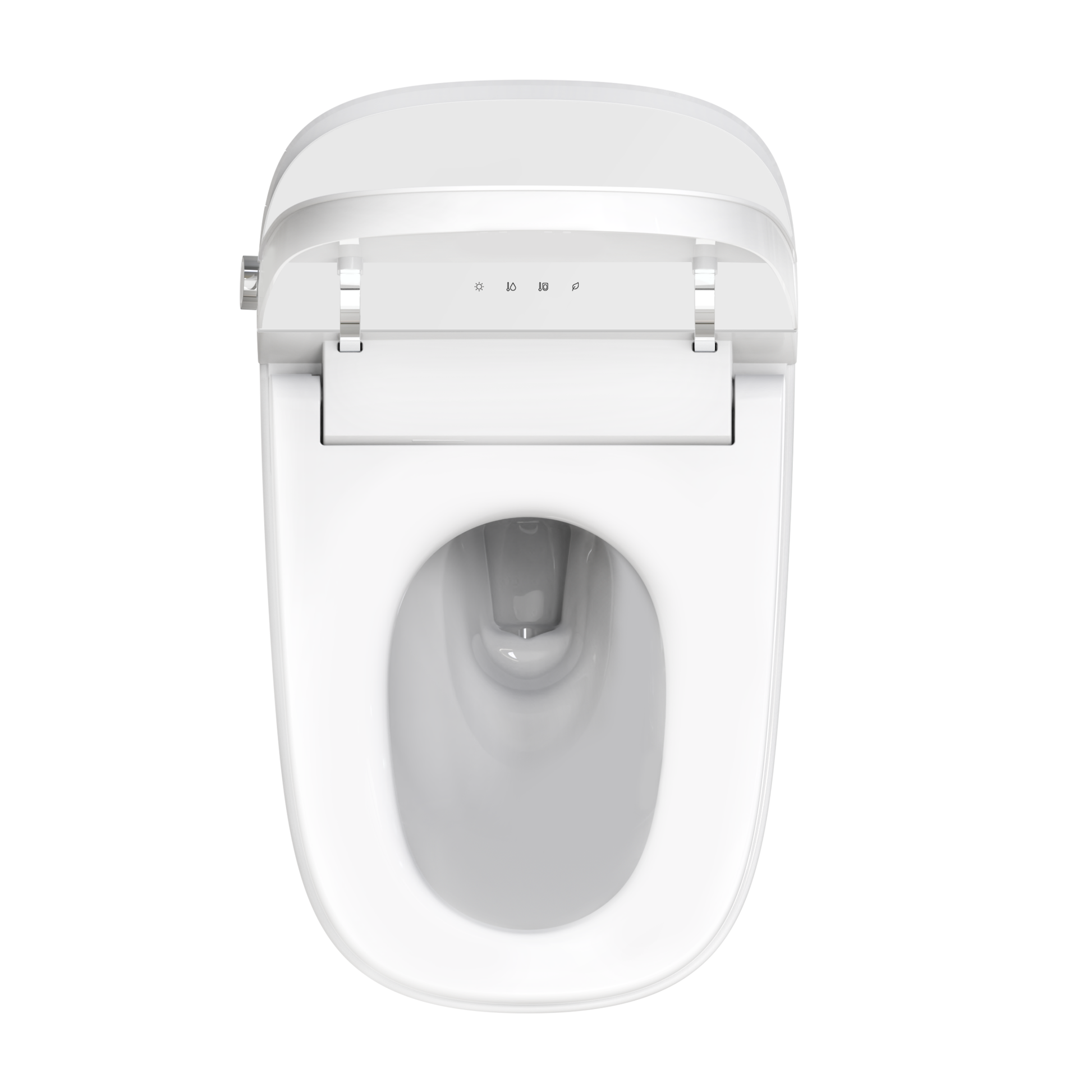 White toilet seat with cover on a white background