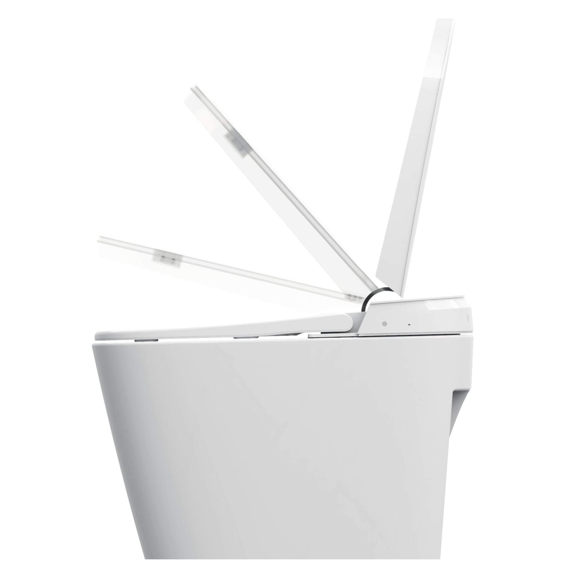 Jacuzzi bidet toilet side view of lid opening