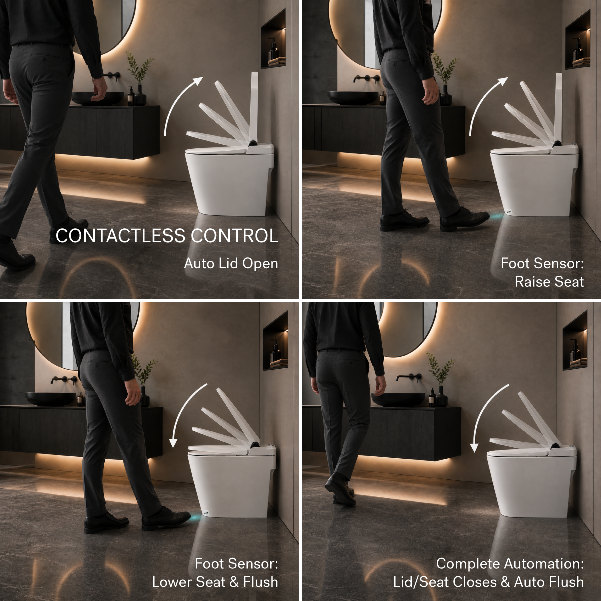 Jacuzzi Smart Bidet Toilet- Heated Seat, Auto Flush, Remote Control, Comfort Height