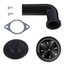 2 screws, flange, elbow, splashguard, and stopper